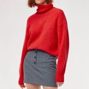 Like New Aritzia Little Moon Holly Turtleneck Alpaca Mohair Red